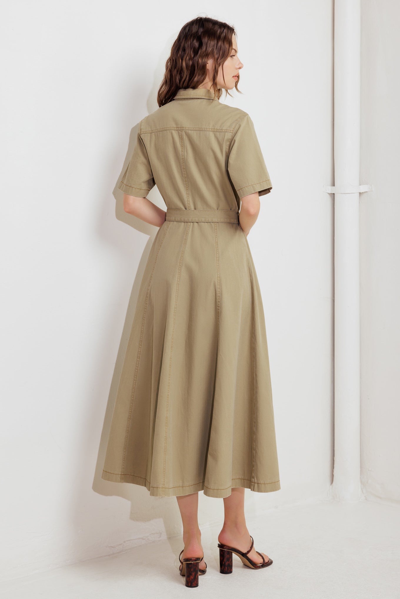 TERRACOTTA TRAIL WOVEN MIDI DRESS Flying Tomato